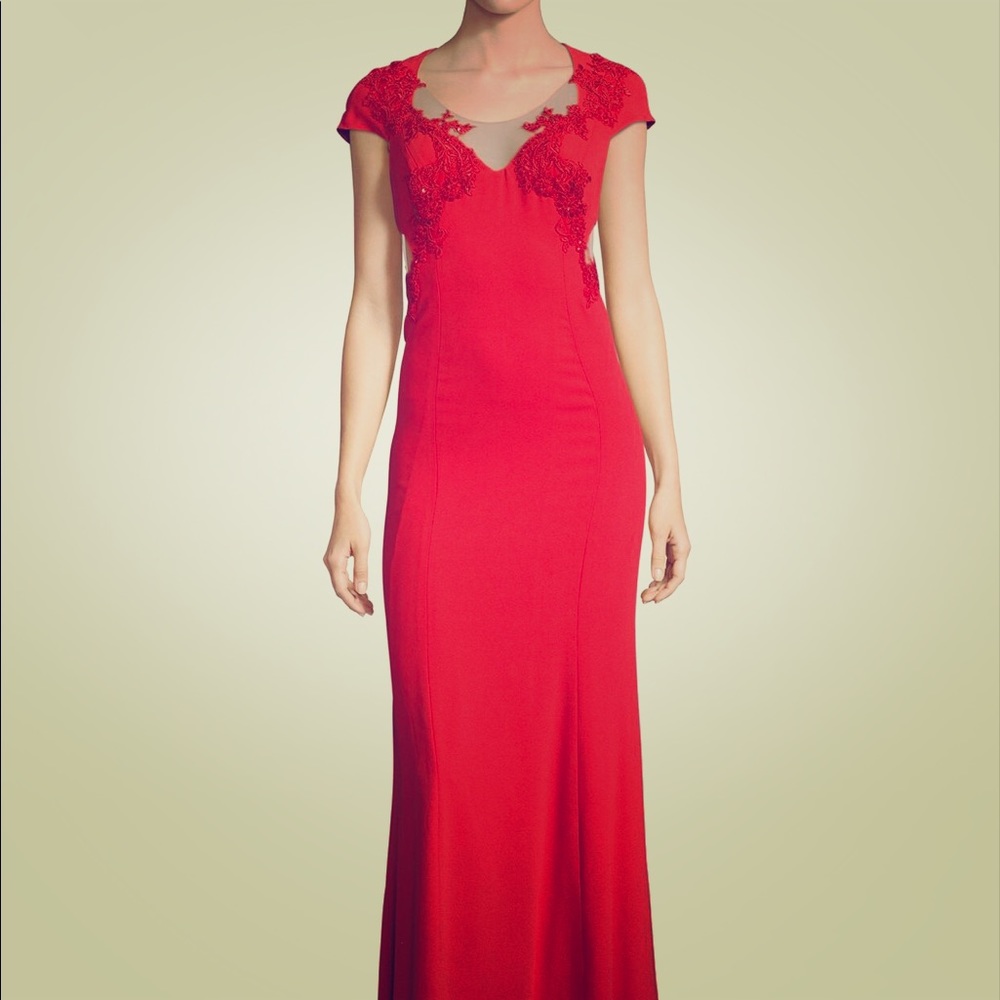 Beautiful red Marchesa Notte gown!